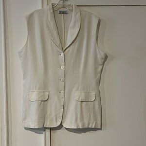 Ladies L -100% linen vest. Off- white Excellent condition.